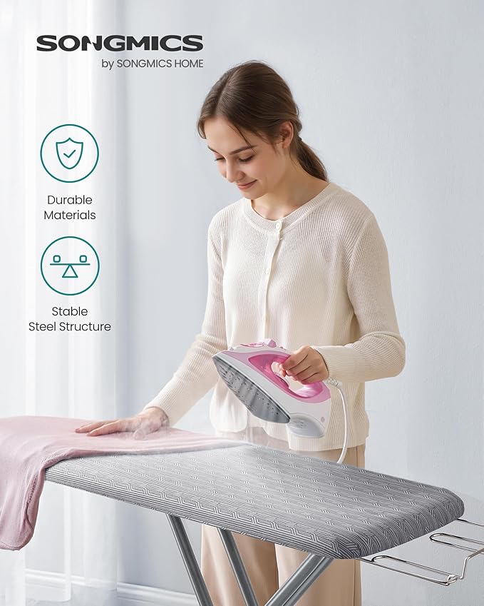 SONGMICS Ironing Board, Foldable Iron Board, Height Adjustable up to 35 Inches