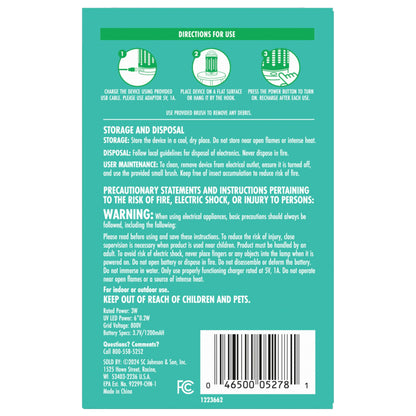 STEM Flying Insect Zapper, Indoor and Outdoor Electric Fly & Mosquito Trap, Includes Micro-USB Charging Cable and Brush for Cleaning