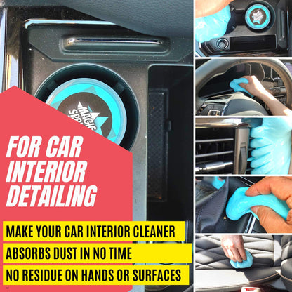 ToysButty Car Cleaning Gel Kit Supplies for Car Interior Detailing, 2 Pots Car Slime Cleaner, 4 Anti-Static Detailing Brushes, Vent Duster, Auto Car Accessories, Pc Laptop, Keyboard Cleaner Putty