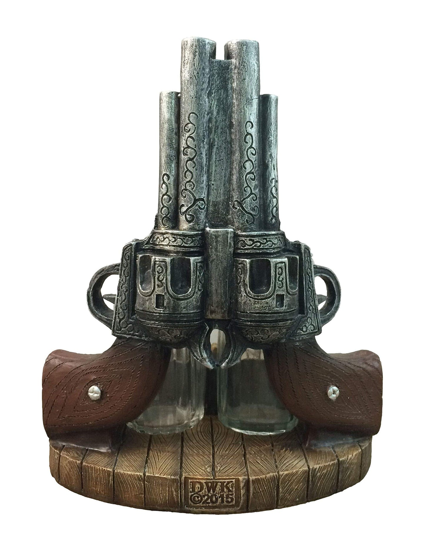 DWK 7" Gunslinger Spice Pistol Gun Western Six Shooter Salt and Pepper Shaker Seasoning Holder Set for Kitchen and Dining