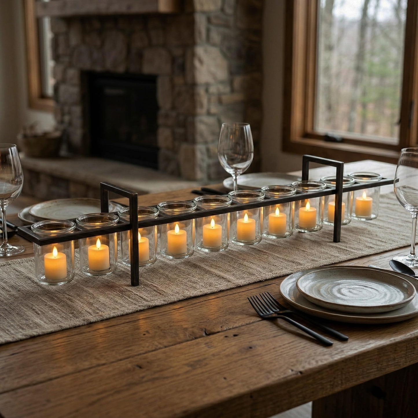 Seraphic Dining Table Centerpiece Decor, Candle Holders for Tables, 10-Cup