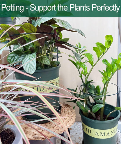 10Pcs 10'' x 16'' Plant Support Stakes, Metal Garden Plant Stakes, Half Round Plant Support Ring Cage for Peonies Monstera Hydrangeas Roses Sedum Vegetables Tomatoes (25×40cm)
