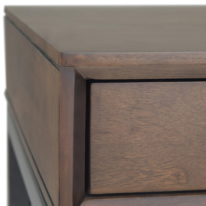 SIMPLIHOME Banting Desk - 72 Inch Wide Solid Wood and Metal Writing Desk in Walnut Brown, Modern Industrial Home Office Computer Table for Study with 2 Drawers and Flip-Down Keyboard Tray