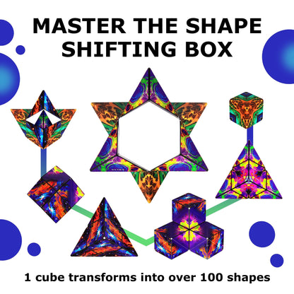 Shashibo DODECA Shape Shifting Box - Award-Winning STEM Fidget Toy with Ultra Strong Magnets - Puzzle Cube Transforms Into 100+ Shapes, Perfect Sensory Gift for Kids, Teens, and Adults (Infinity)