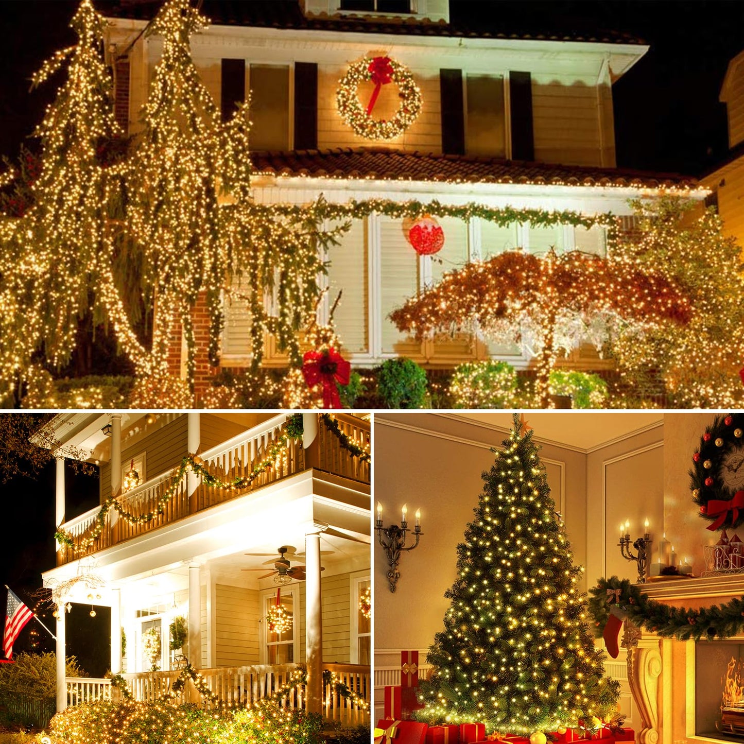 Green Convenience 33ft 100 LED String Lights,Battery Christmas Music Light Waterproof,Motion Sensor Christmas Lights with 6 Modes for Indoor Outdoor Yard Patio Garden Xmas Tree Decor