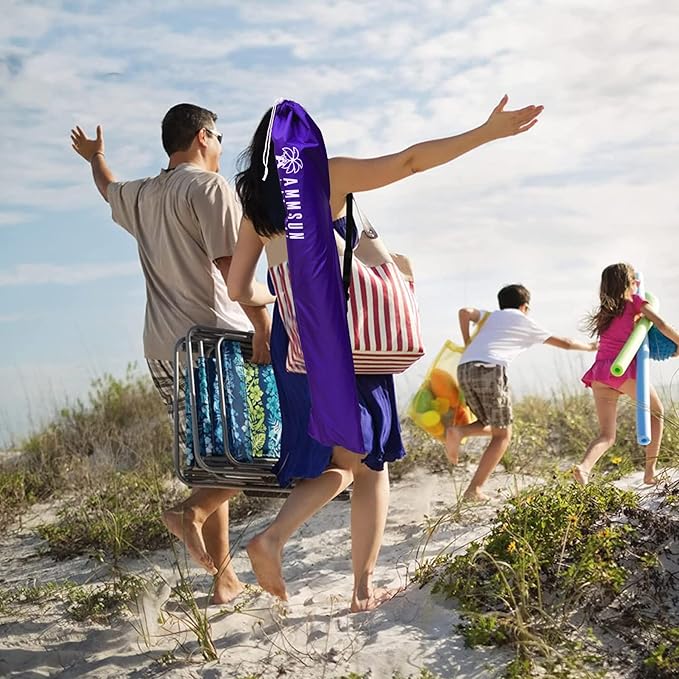 AMMSUN Shade Umbrella, Premium Portable Umbrella with Stand, 6.5ft Lightweight Free Standing Canopy for Sporting Games, Adjustable Instant Sun Protection and Easy to Carry, Purple