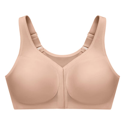 Glamorise Full Figure Plus Size MagicLift Front-Closure Posture Back Bra Wirefree #1265 Café 46DD