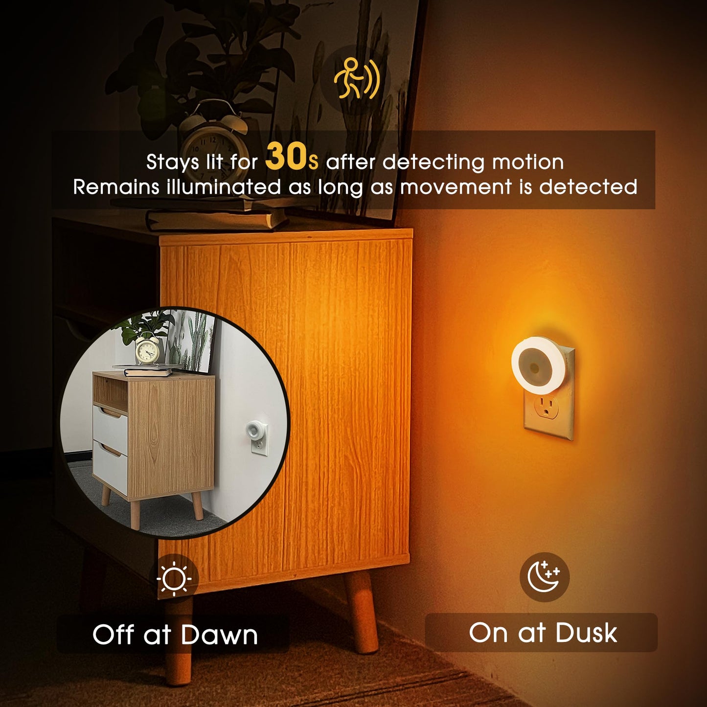 Briignite Motion Sensor Night Light, 4 Pack, Night Lights Plug into Wall, Auto On/Off Motion Activation Nightlight, Energy-Saving 0.6W LED, Daylight White, Ideal for Kids, Bedroom, Bathroom