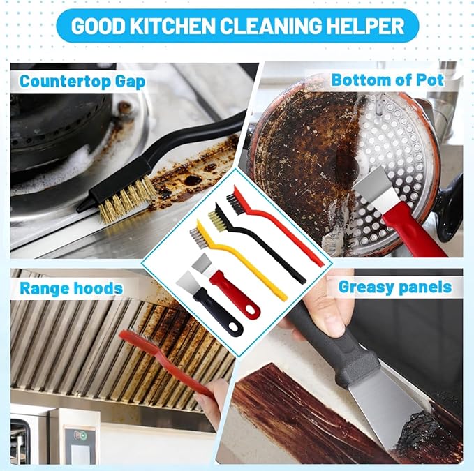 15Pcs Crevice Cleaning Brush Set, Hard Bristle Scrub Brushes Tools