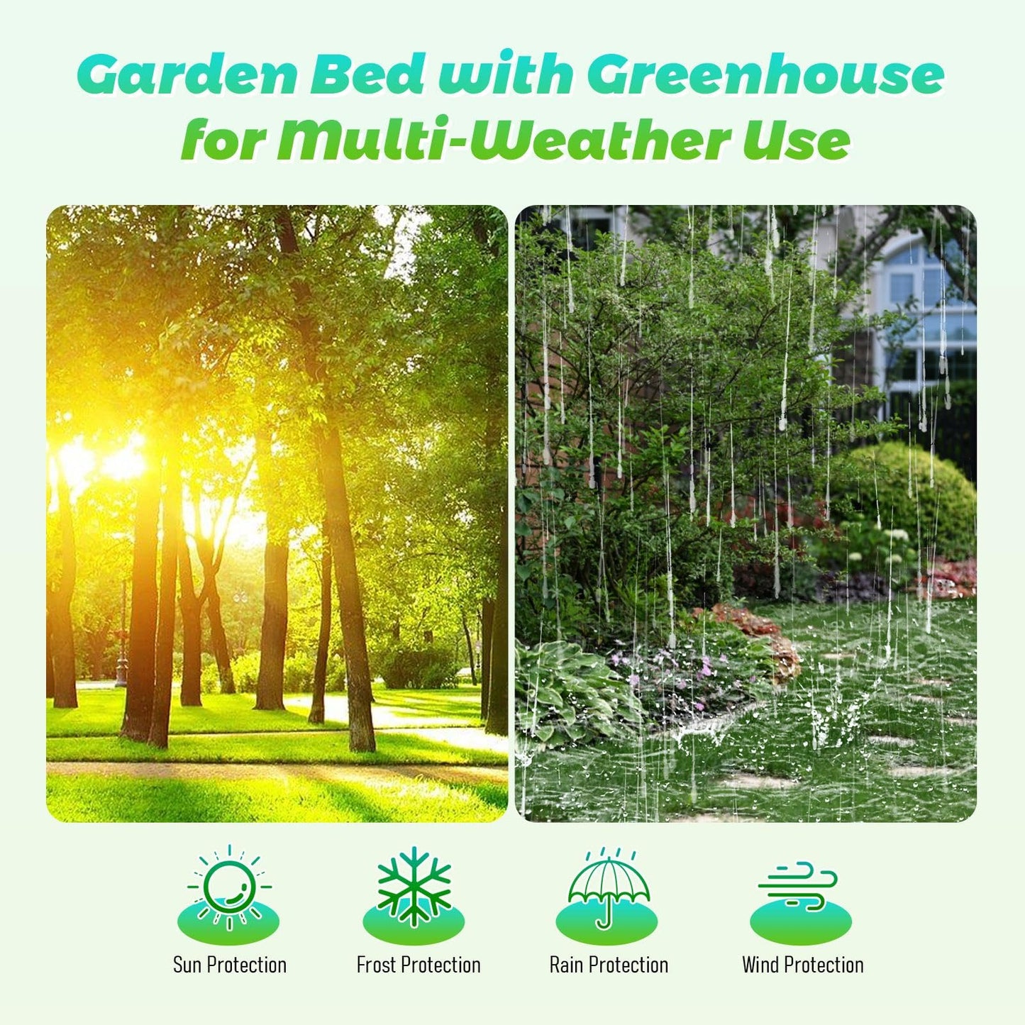 Portable Raised Garden Bed with Mini Greenhouse, 6 x 3 x 1 FT Galvanized Metal Planter Box with 2 Roll-up Zipper Windows PE Cover for Ventilation, Small Greenhouse for Outside Flower Herb Garden