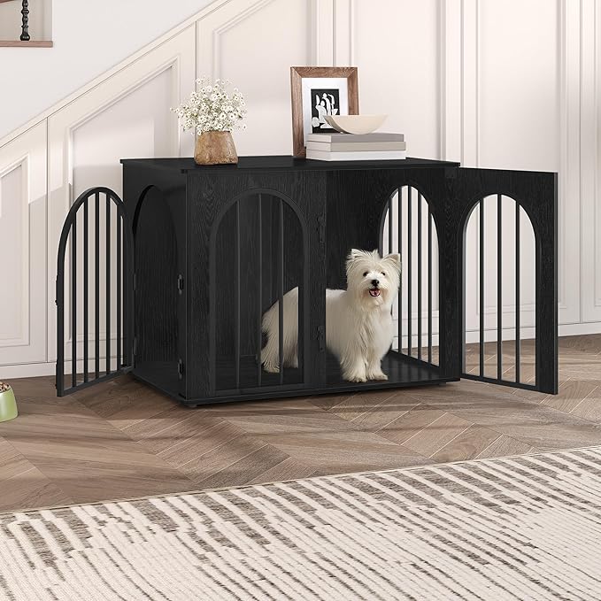 Hzuaneri 31.5'' Wooden Dog Crate Furniture, Indoor Dog Kennel Dogs Cage