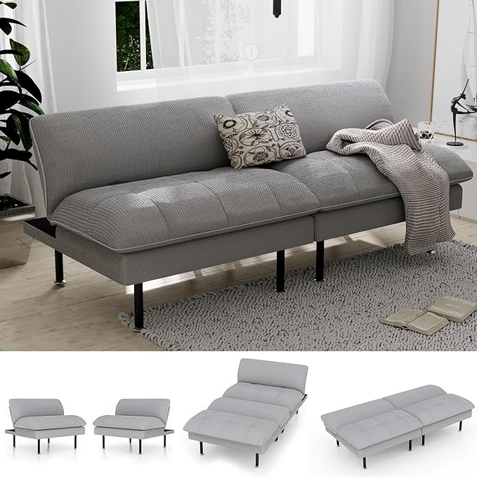 Ribilake 70" Futon Sofa Bed, 4 in 1 Multi-Function Couch Sleeper