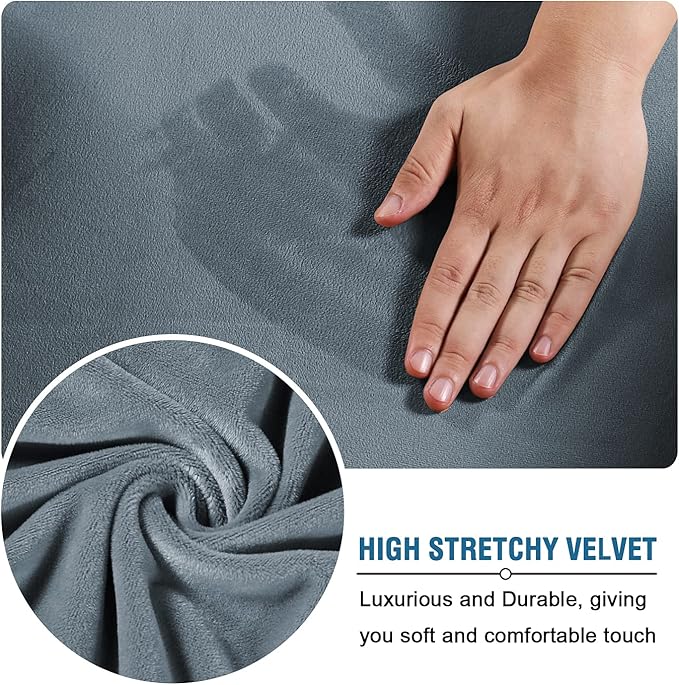 H.VERSAILTEX Rich Velvet Stretch 2 Piece Cover Chair Slipcover Sofa Cover