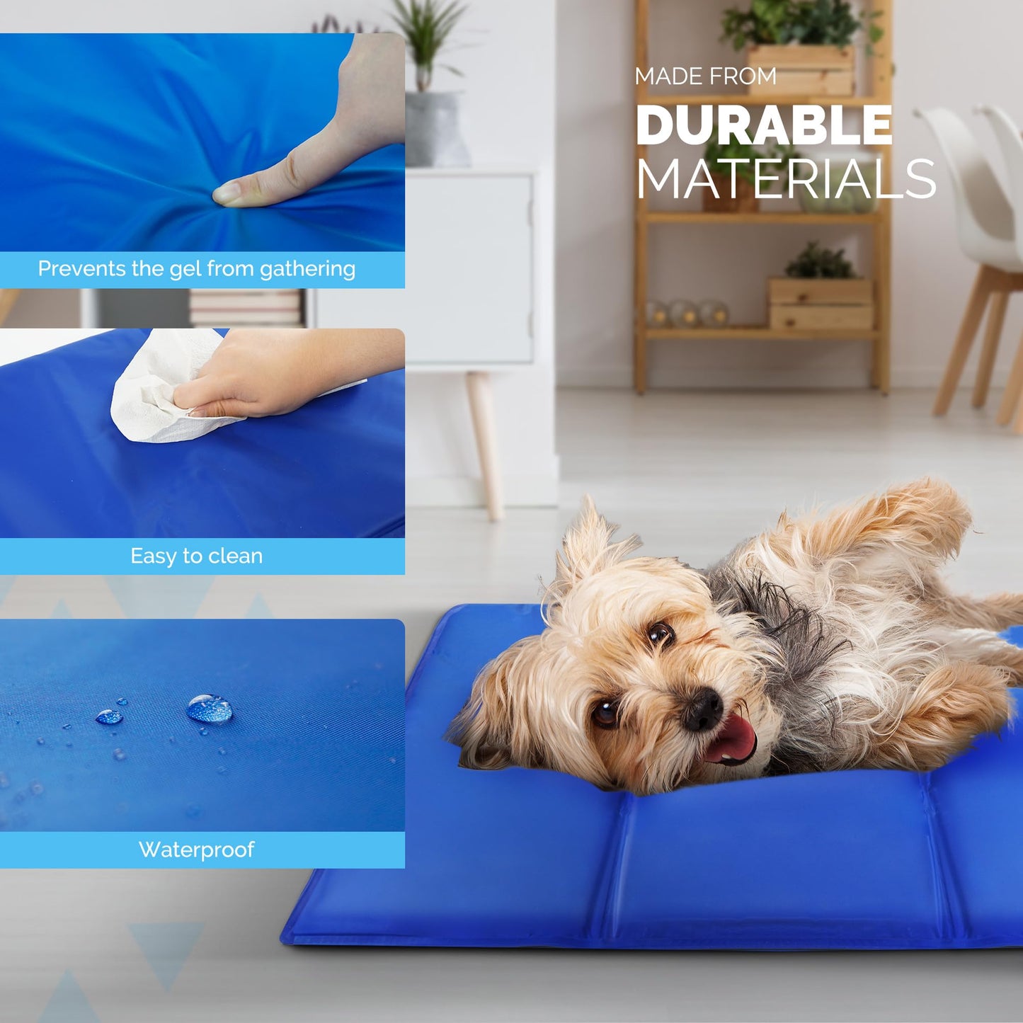 FurDreams Pet Cooling Mats – Self Cooling Mat Bed for Dogs, Cats to Prevent Overheating During Rest & Sleep – Heat Absorbing & Waterproof Gel Pillow Pad to Keep Ice Cool in Summer – Plain (140 x 90cm)