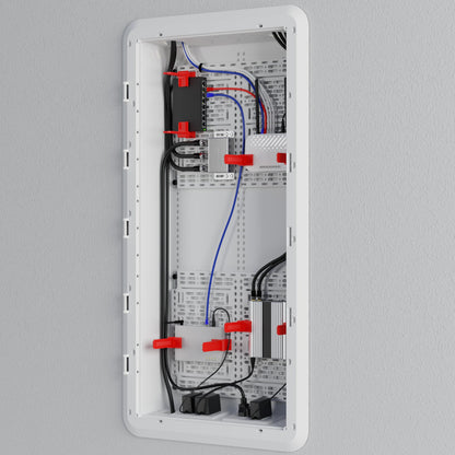Legrand - On-Q 30 Inch Media Enclosure, WiFi Electrical Box, Cable Management Box for Distribution of Networking Service, Recessed Media Box Lets Signal Through, White, ENP3050NA