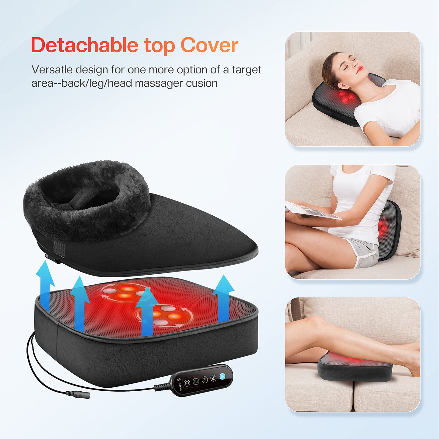 COMFIER Foot Massager with Heat, Electric Foot Warmer for Women,Men Gifts, Shiatsu Feet Massager Machine for Plantar Fasciitis,Neuropathy, 2-in-1 Foot & Back Massager, Foot Heater Fits up to 12”