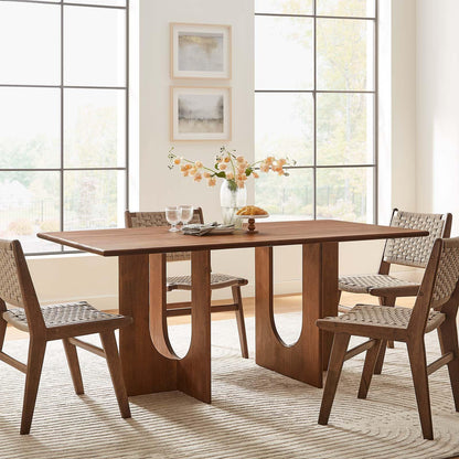 Modway EEI-6593-WAL Rivian Rectangular 70" Wood Dining Table, Walnut