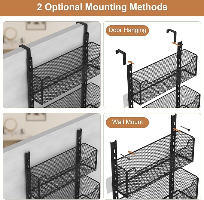 Over The Door Organizer, 8-tier Metal Door Organizer Hanging