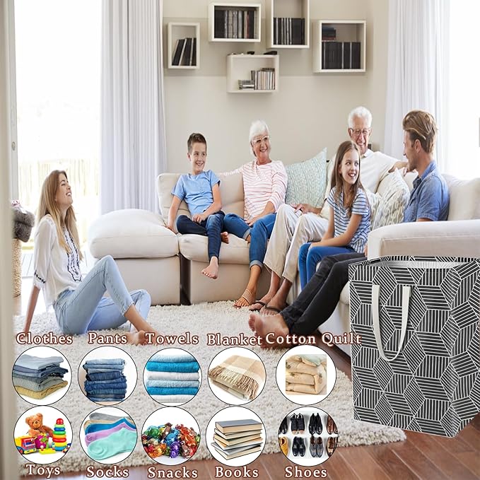 Waterproof Laundry Hamper Collapsible Laundry Basket Leather Handle Laundry Bag