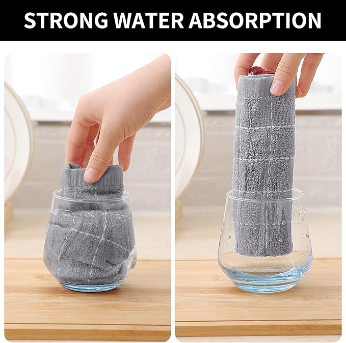 Homaxy 100% Cotton Terry Kitchen Dish Cloths, Ultra Soft and Absorbent Dish