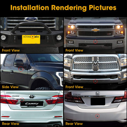 NATIKA Backup/Front/Side View Camera: No Distortion Effect Starlight Night Vision HD Metal Flush or Surface Mount 720P AHD and TVI Reverse Rear View Backup Camera for Cars Pickup Trucks SUVs RVs Vans