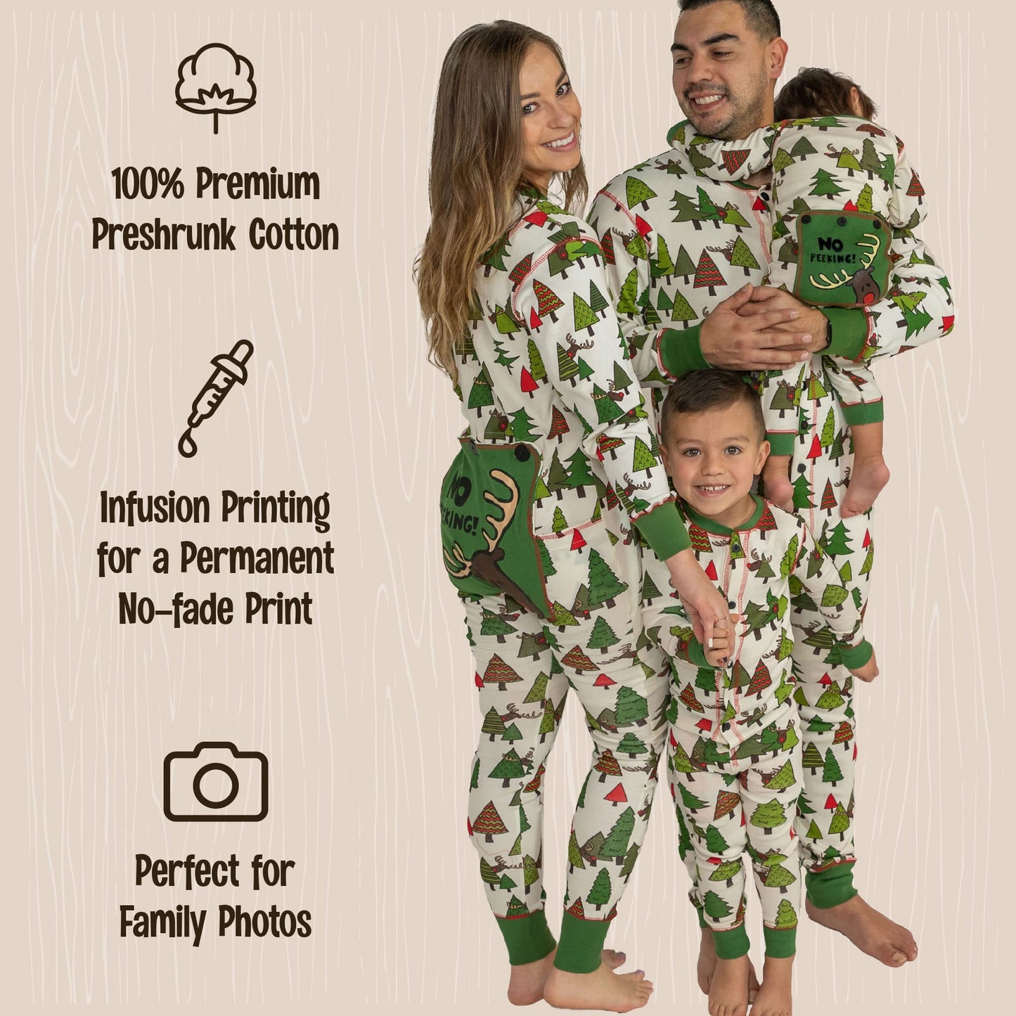 Lazy One Flapjacks, Matching Christmas Pajamas for The Dog, Baby & Kids, Teens, and Adults (No Peeking!, 6 MO)