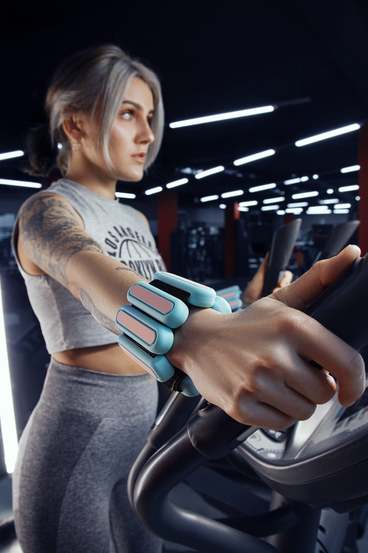 STONESAM Wrist & Ankle Weight-Set of 2 (1lb), Wearable Wrist Bracelets for Yoga, Dance, Barre, Pilates, Exercises, Cardio, Aerobics, Walking (Blackish green)