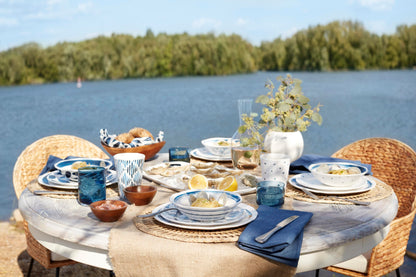 Lenox 895323 Blue Bay Melamine 16-Piece Dinnerware Set, Lightweight Melamine Material