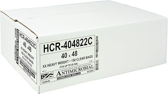 Aluf Plastics High Density Trash Bags, 45 Gallon, 22 Micron,