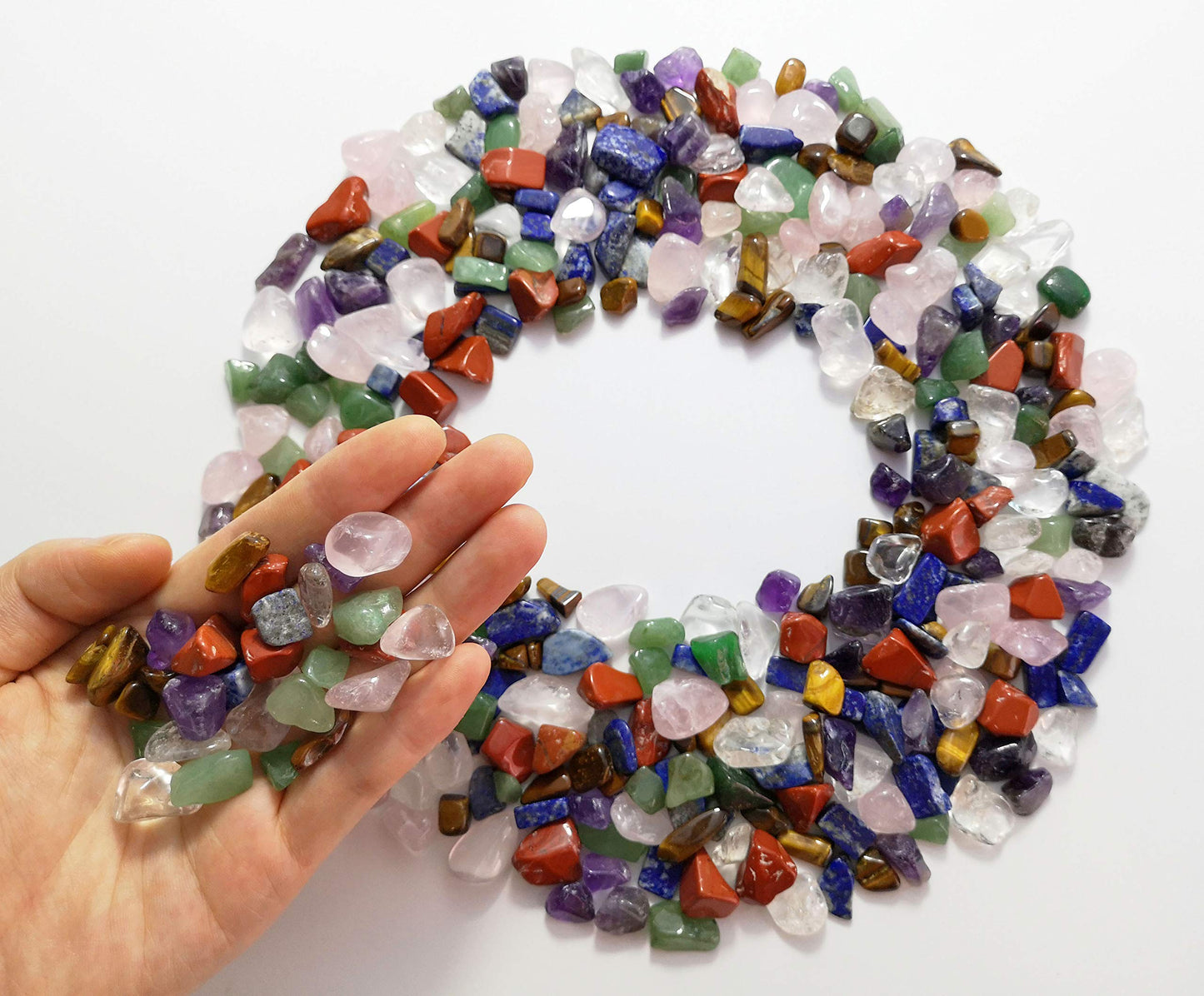 Mina Heal Chakra Stones Collection, Tumbled and Polished Natural Crystals, Mixed 7 Chakra Stones for Meditation, Energy Balance and Decorative Use (1Pound, 10-20mm)