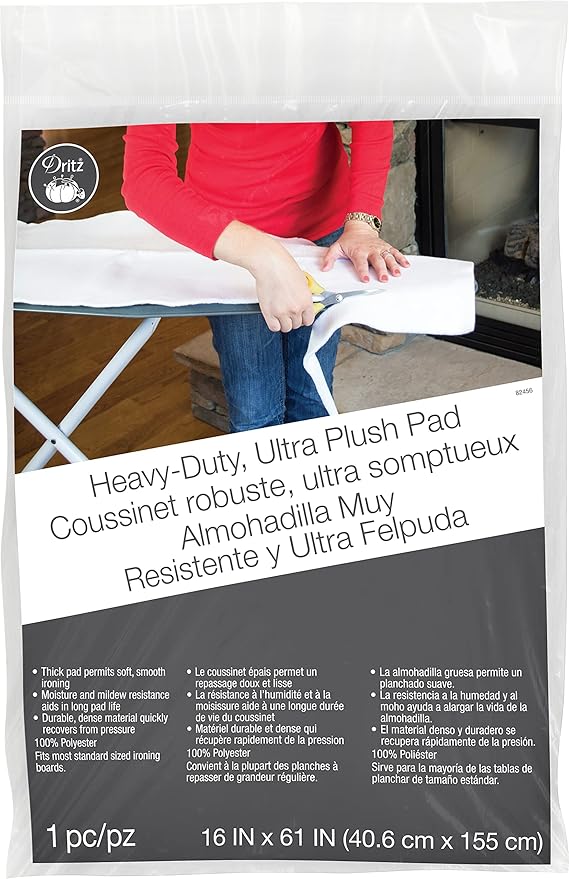 Dritz Clothing Care 82456 Ultra Plush Heavy Duty Ironing Board Cover, 61 x