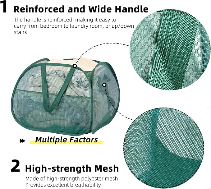 Collapsible Laundry Basket, 90L Foldable Pop-up Laundry Hamper