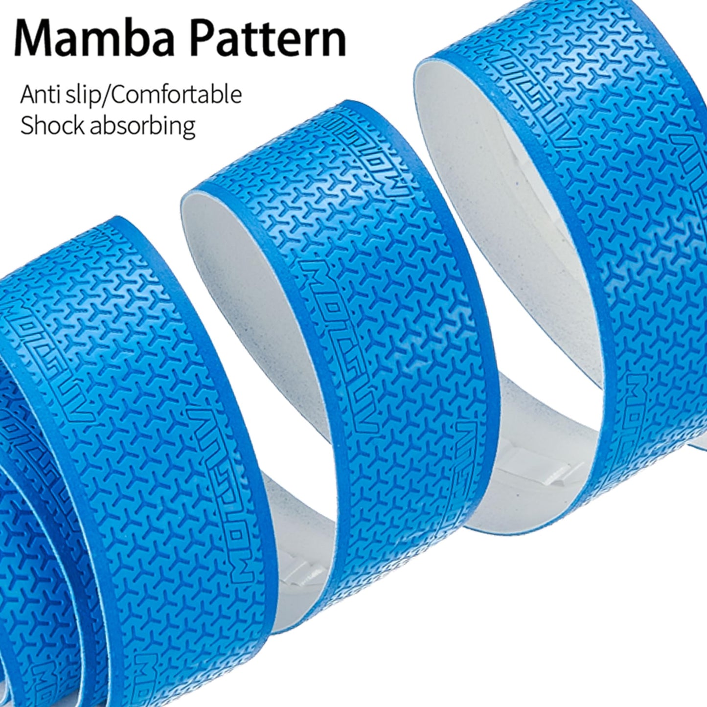 VXM Bike Handlebar Tape,Road Bicycle Bar Tape, PU Leather + EVA,Cycling Handle Grip Wrap-2 Rolls (Blue)