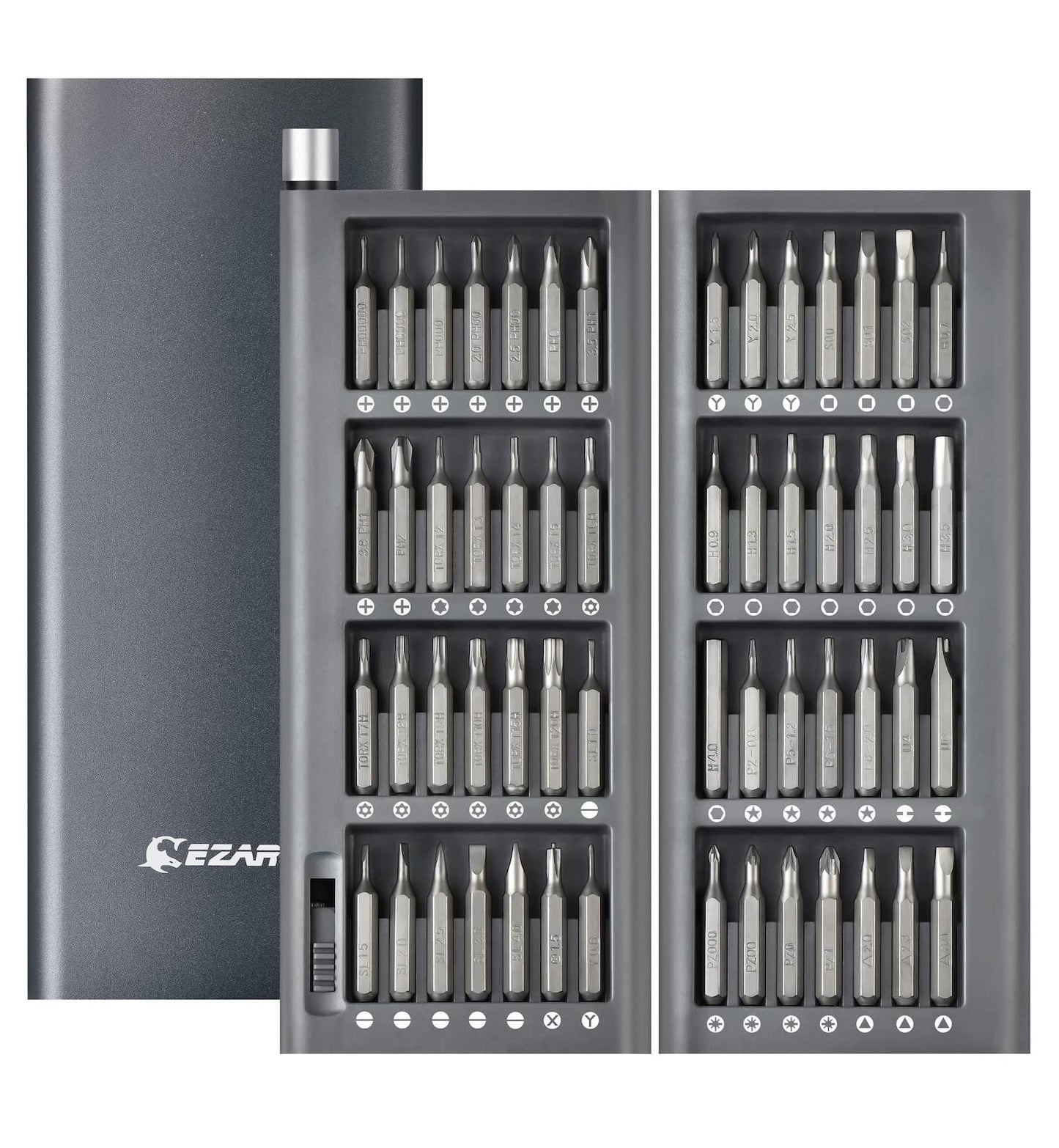 EZARC 57 in 1 Precision Screwdriver Set, Aluminum Handle S2 Tool Steel Driver Bit, Portable Tool Kit for Mobile Phone, Electronics, Household DIY Repair