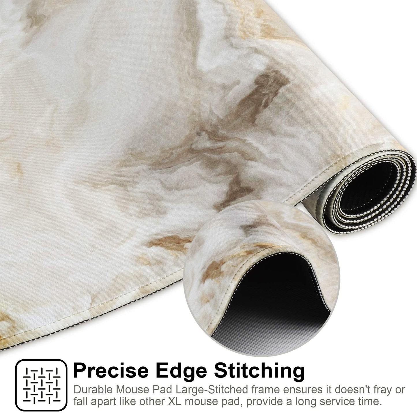 XXL Gaming Mouse Mat,Jahosin Extended Mouse Pad Stitched Edges 2MM Non-Slip Rubber Base 90x40cm Desk Pad for Gaming/Office/Bussiness (90x40 marbleuk)