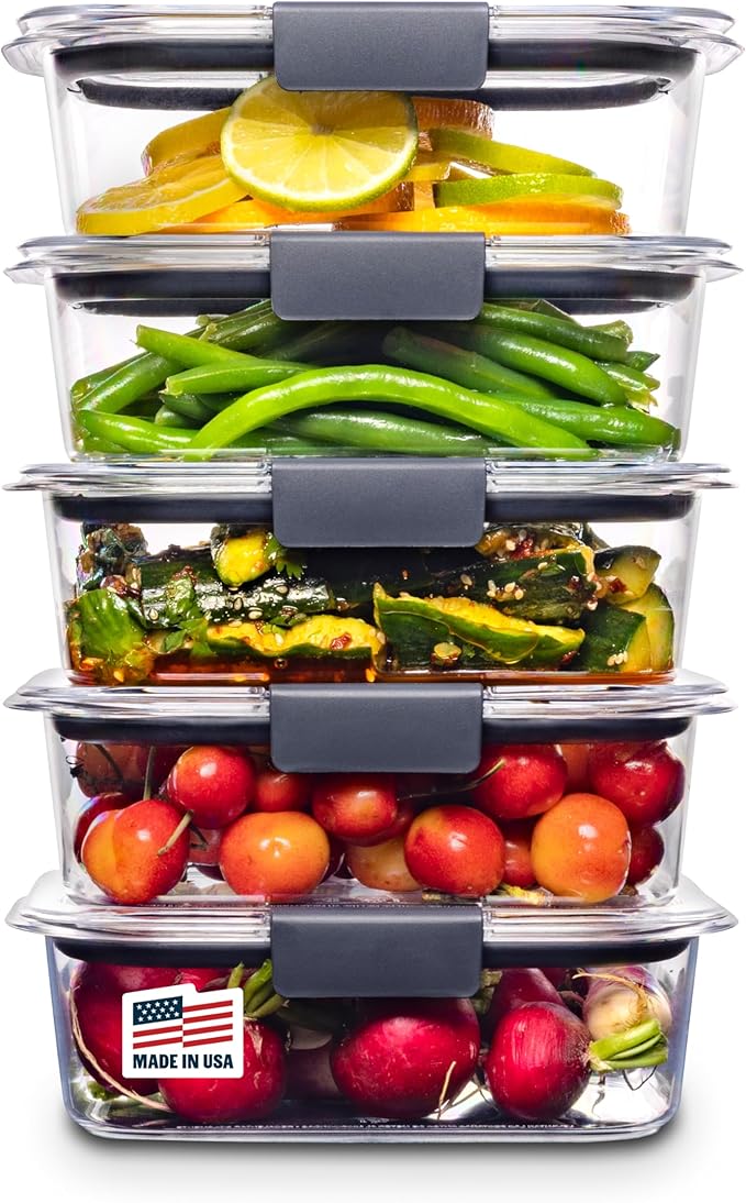 Rubbermaid Brilliance Tritan Plastic Food Storage Containers BPA Free Airtight