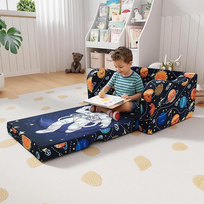 MeMoreCool Folding Kids Couch – 2-in-1 Toddler Sofa Bed & Lounge Chair |
