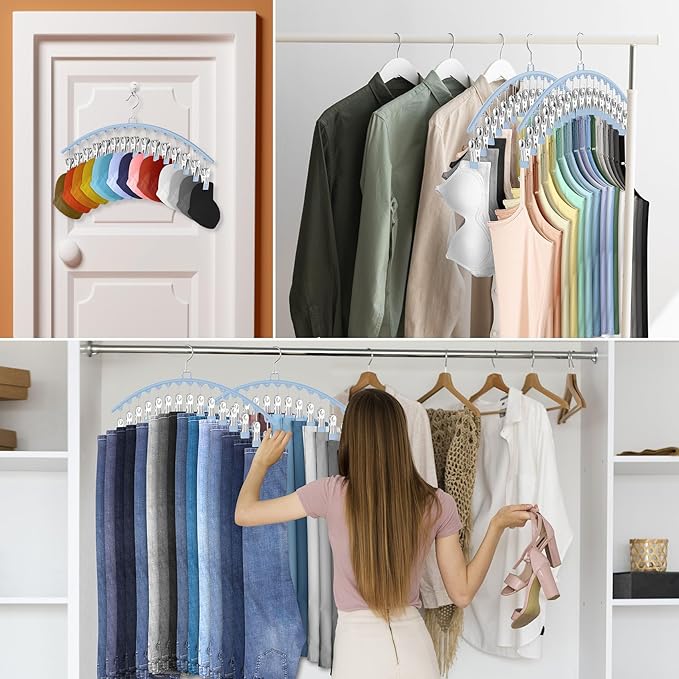6 Pack Legging Organizer for Closet Hanging, Pants Hangers