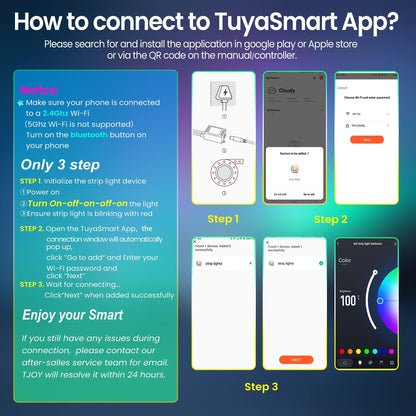 TJOY 200ft Smart Led Strip Lights for Bedroom, Alexa Light Strip,2835 RGB Color Changing Music Sync Rope Lighting with App Remote,Multi-Color Wireless Led Lighting for Bedroom (APP+Remote+Voice)