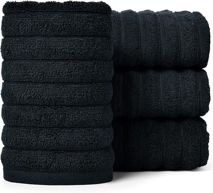 Jacquotha 4-Pack Bathroom Hand Towels Ribbed – Guest Room & Spa Premium Cotton
