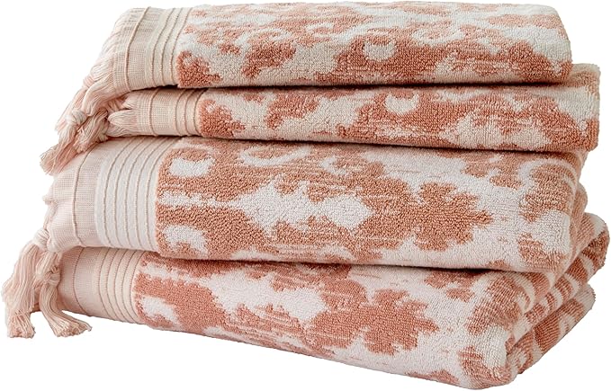 SKL Home Mirage Fringe 2 Bath, 2 Hand Towel Set