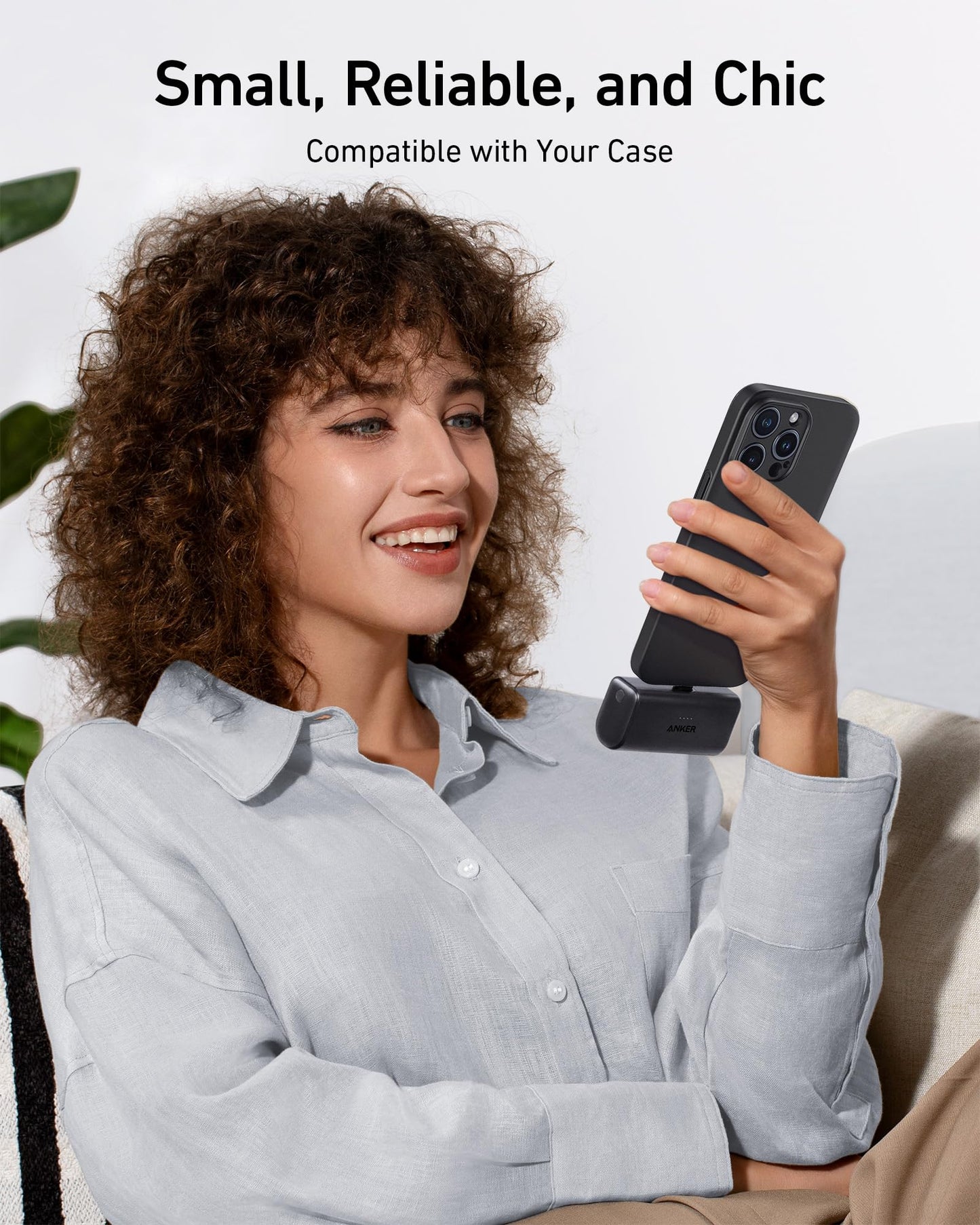 Anker Nano Power Bank, Mini Portable Charger with Built-In Foldable USB-C Connector, 5,000mAh Battery Pack 22.5W, For iPhone 17/16, Samsung S23 Series, Note20 Series, Huawei, iPad, AirPods, and More