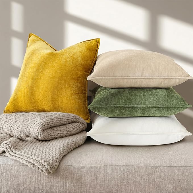 decorUhome Summer Couch Euro Sham Throw Pillow Covers 26x26 Set of 2,
