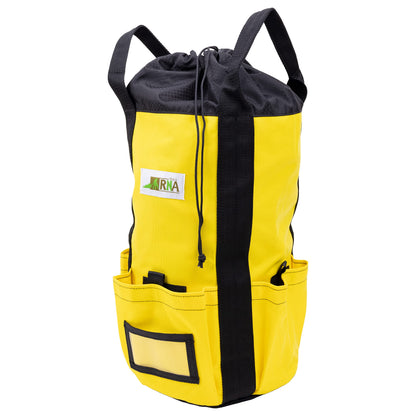 Rock-N-Rescue Arbor Rope Storage Bag - Rock and Tree Climbing Equipment, Arborist Gear, Bucket Style Backpack, Waterproof Nylon Material, Yellow, 150'