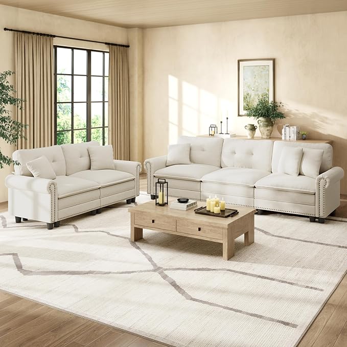 HERA'S HOUSE 2 Pieces Modular Sectional Sofa Sets, Oversized Couch Set