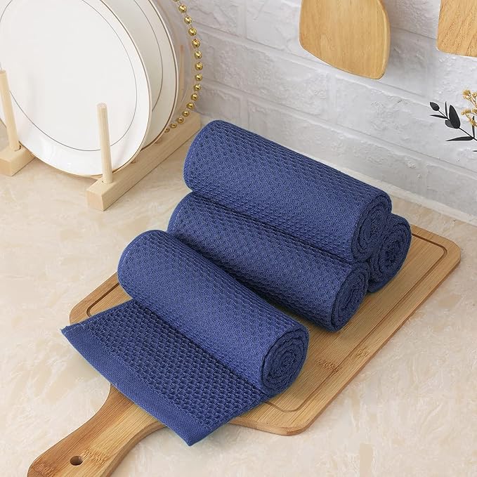 Homaxy 100% Cotton Waffle Weave Kitchen Towels, 13 x 28 Inches Super Absorbent