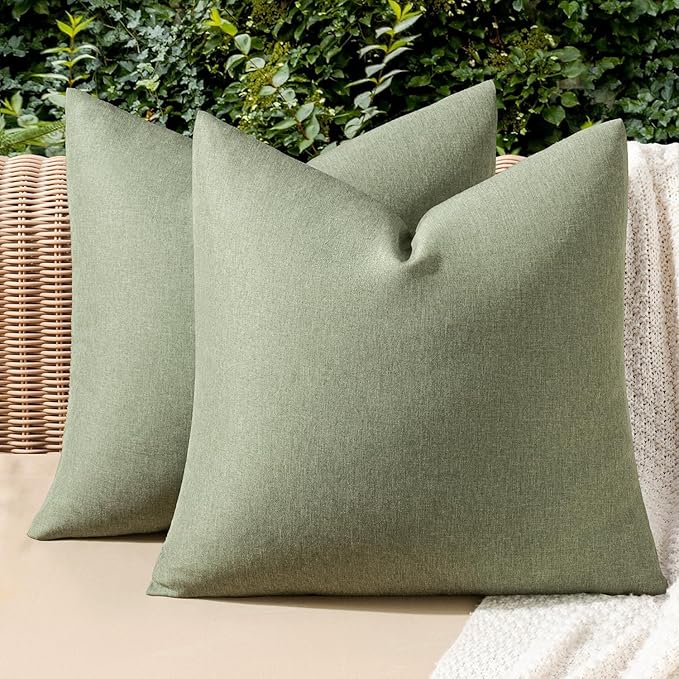 MIULEE Pack of 2 Decorative Outdoor Solid Waterproof Throw Pillow Covers Spring