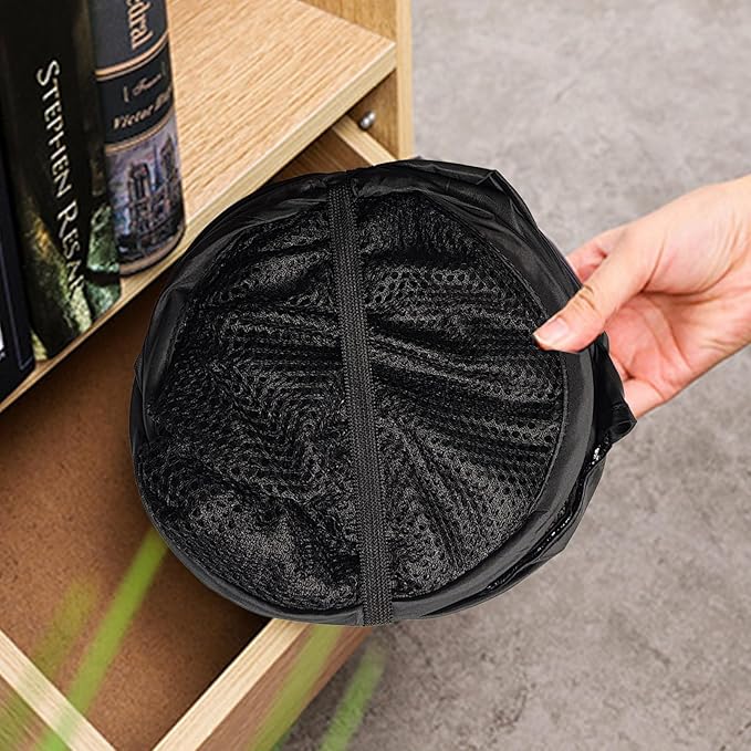 The upgraded pop-up laundry basket features a breathable side pocket mesh design