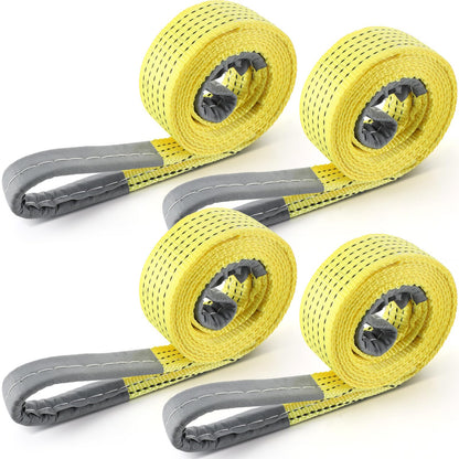 Vincreem 4 Pcs 2'' x 10' 14000lb Lift Sling Straps Heavy Duty Web Slings Straps Polyester Nylon for Hoist Car Outdoor Using