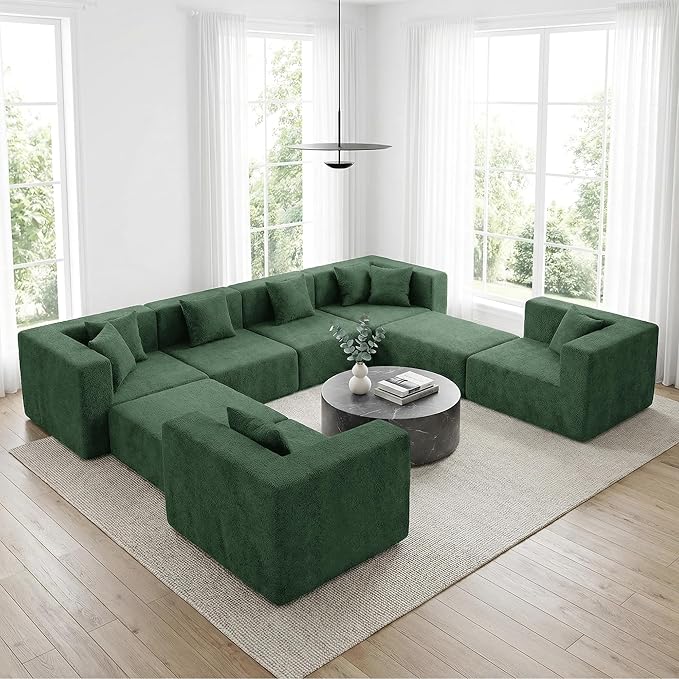 MONVANE Modular Sectional Sofa, Oversized 8 Seat Convertible U Shaped Couch